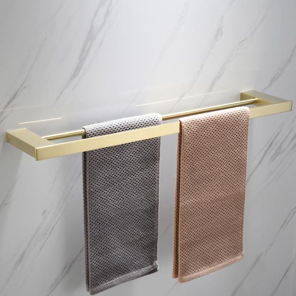 

towel racks product simple style 304 stainless steel brushed golden double bar bathroom hanging multi hardw