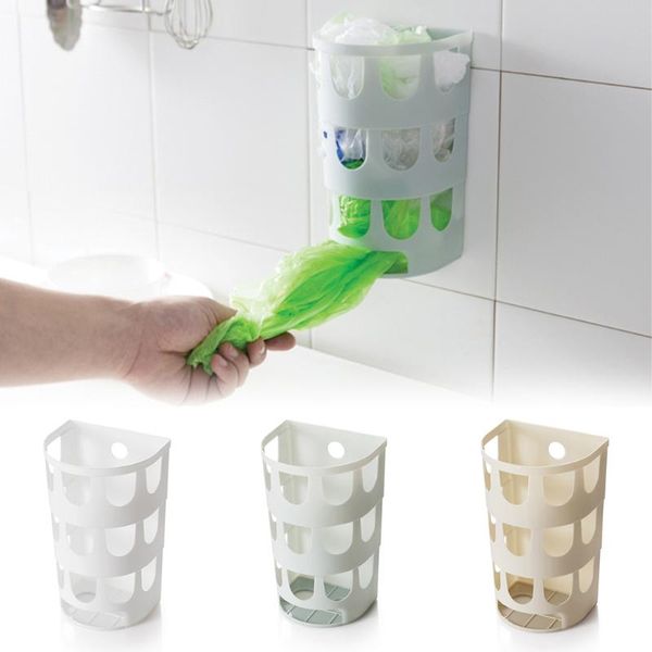 

hooks & rails multipurpose wall-mounted garbage bags tray storage box plastic holder rack kitchen tableware sundries organizer