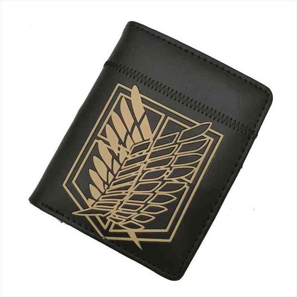 

anime attack on titan black wallets wing of liberty zipper purse, Red;black