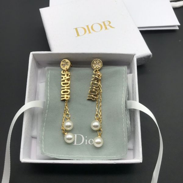 

special offer 2021 luxury designer jewelry new style simple personality fashion temperament trend letter long and short tassel earrings, Silver