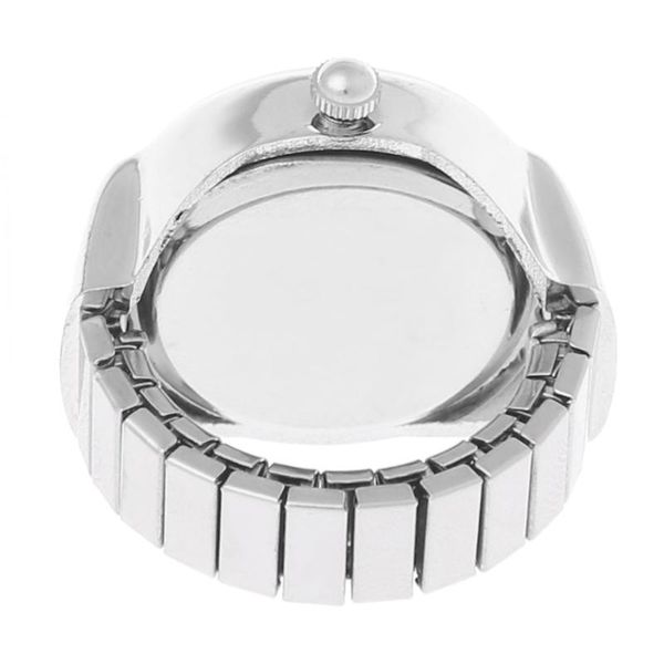 

pocket watches women dial quartz analog finger ring watch butterfly elastic gift creative steel, Slivery;golden