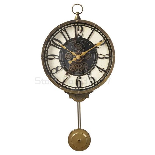 

wall clocks modern watch fashion retro clock gilding technology second hopping movement imitation wood effect decoration