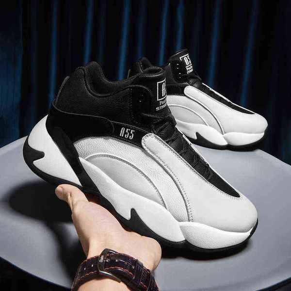 

dress shoes sports shoes 2022 autumn and winter leisure low sports guochao daddy men's fashion korean large size sports basketball, Black