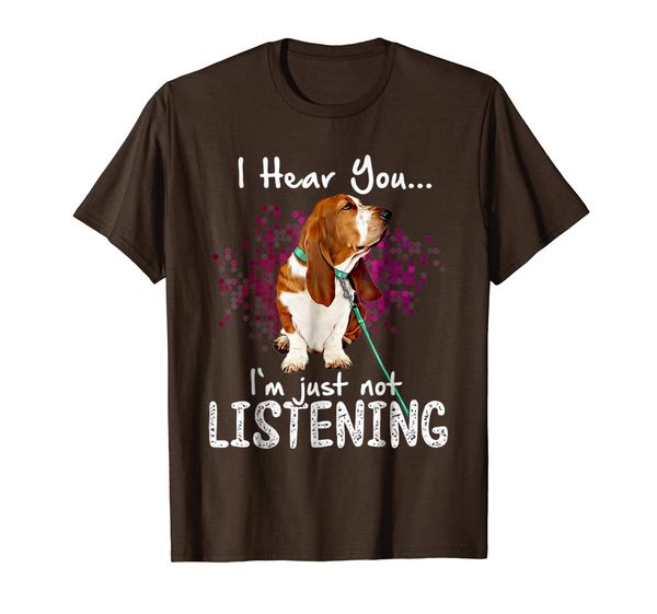 

i hear you i'm just not listening - nice basset hound tshirt, White;black