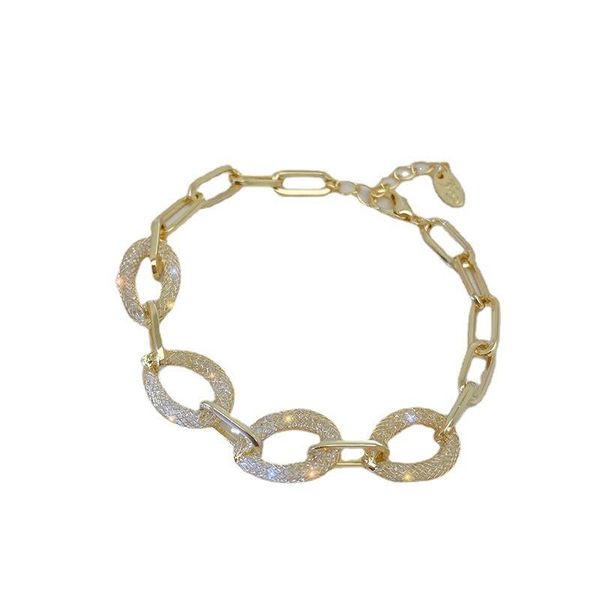 

link, chain 2021 trendy crystal grid bracelet alloy on hand women accessories fashion jewellery the gift for friends, Black