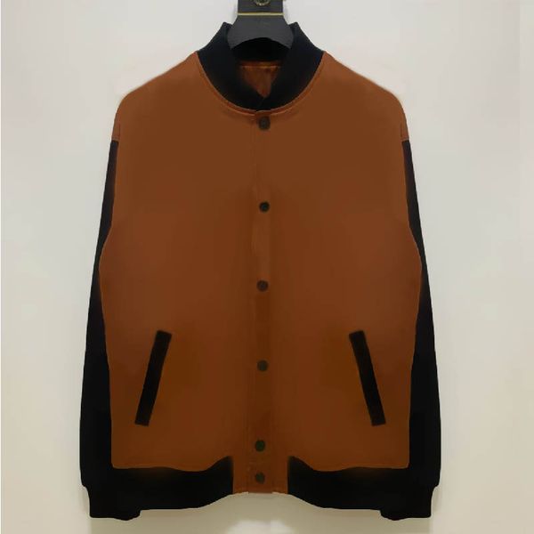 

men jacket long sleeve women letter print clothes zipper coat casual style outdoor contrast color autumn fashion fit clothes, Black;brown