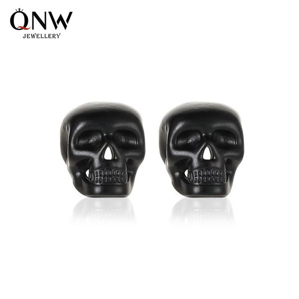 

european ghost gothic retro skull women halloween earrings stud, Golden;silver