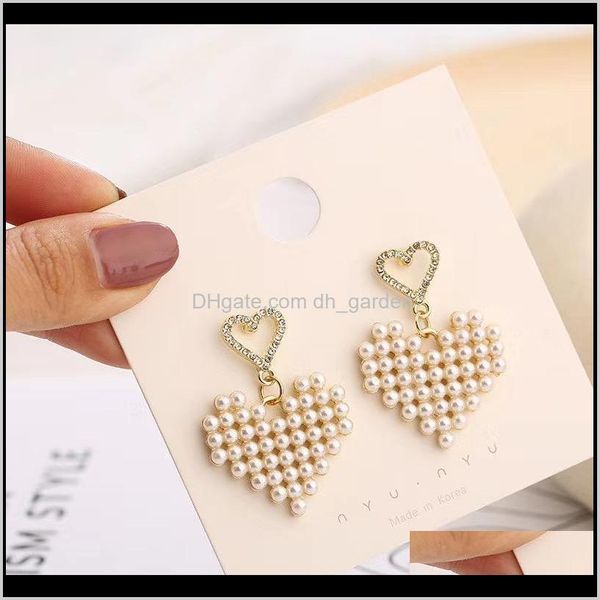

& chandelier jewelry delivery 2021 fashion bohemia statement tassel drop earrings for women wedding party korean love pearl earring jeweller, Silver