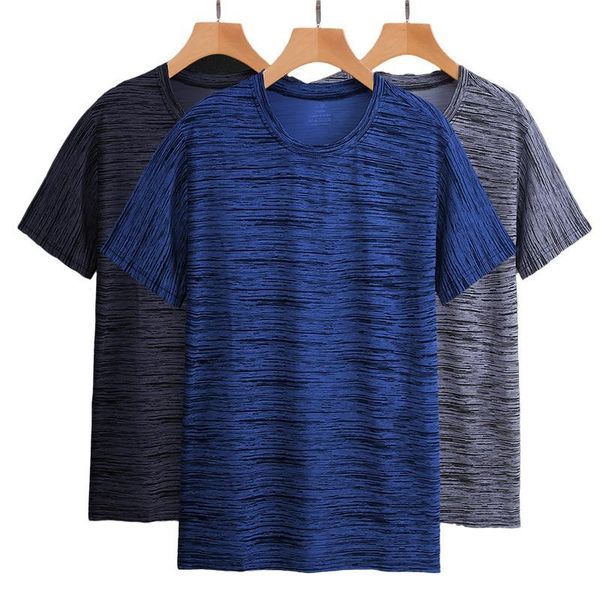 

men's t-shirts summer sports quick-drying cationic t-shirt round neck short-sleeved ice silk mesh breathable, White;black