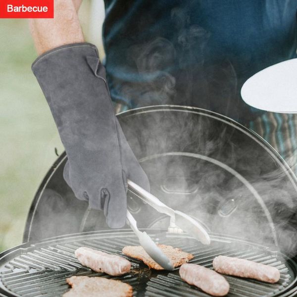 

disposable gloves bbq oven leather forge welding heat resistant grill with bottle opener for grilling barbecue baking