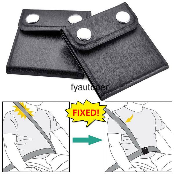 2 pezzi di regolazione della cintura di sicurezza per auto clip in pelle PU universale sicurezza comfort spalla collo protettore posizionatore bloccaggio