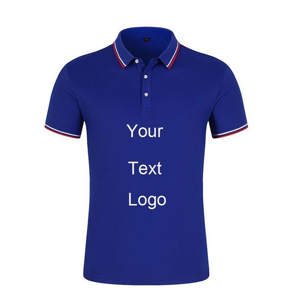 

double color collar polos custom t shirt logo short sleeves diy clothes breathable work advertising polo shirts embroidery, Black
