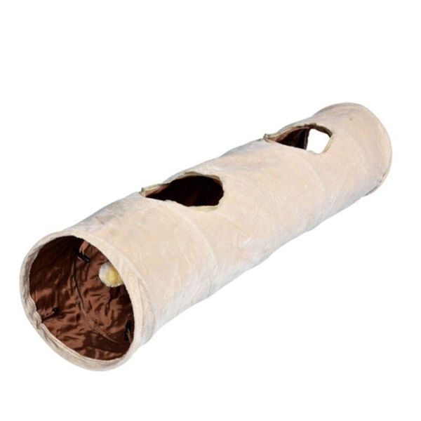 

collapsible long pet tunnel 2 holes cat puppy teaser funny hide toys with ball
