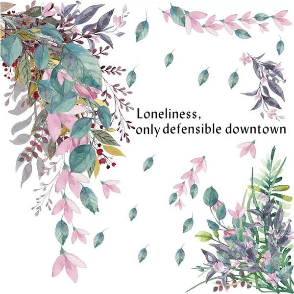 

wall stickers watercolor decals murals kids plant blossom flowers deco for bedroom kitchen bathroom