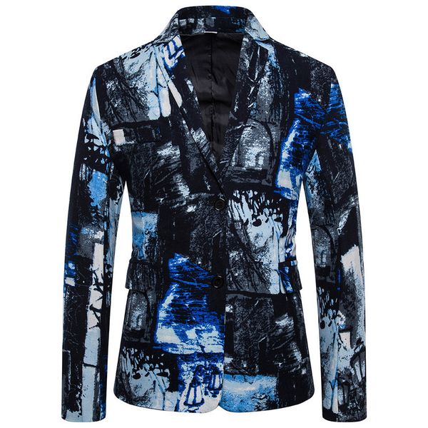 

national leisure style printed oversized suit men's wear, White;black