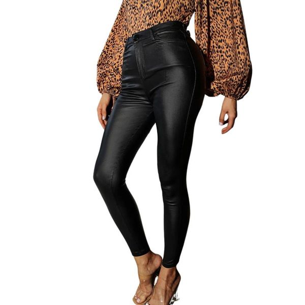 

women's pants & capris 2021 women leather buttock wrapping warm pants, high waist wrapped slimming side pockets solid color casual part, Black;white