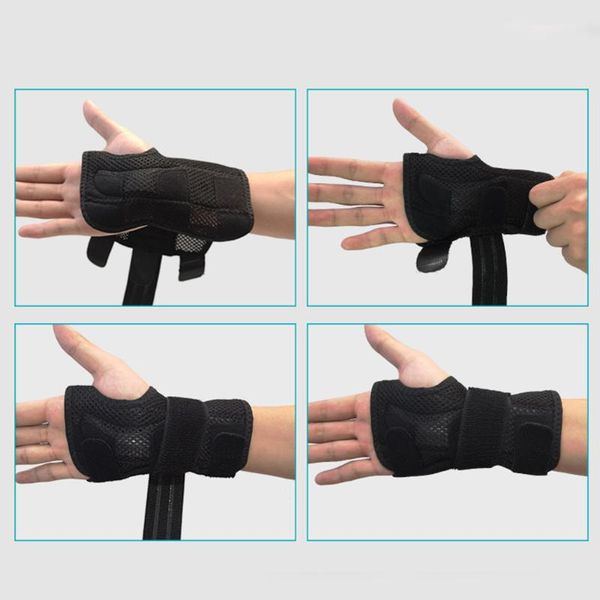 

professional wrist support splint arthritis band belt carpal tunnel brace sprain prevention protector for fitnes, Black;red
