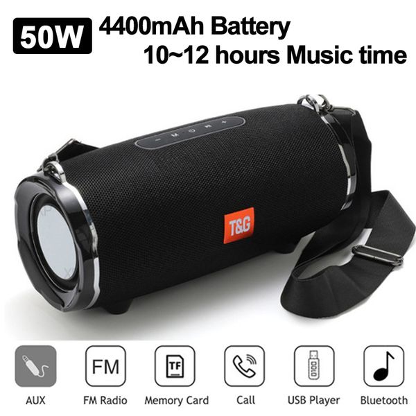 TG187 Bluetooth Hoparlör 50W 4400mAH Kablosuz Su Geçirmez Açık Hoparlörler Bar Müzik Merkezi Subwoofer 3D Stereo Destek USB/FM