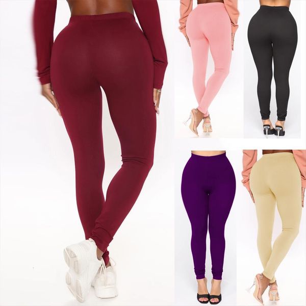 

dropshipping booty lifting women leggings candy color pants sports running, Black