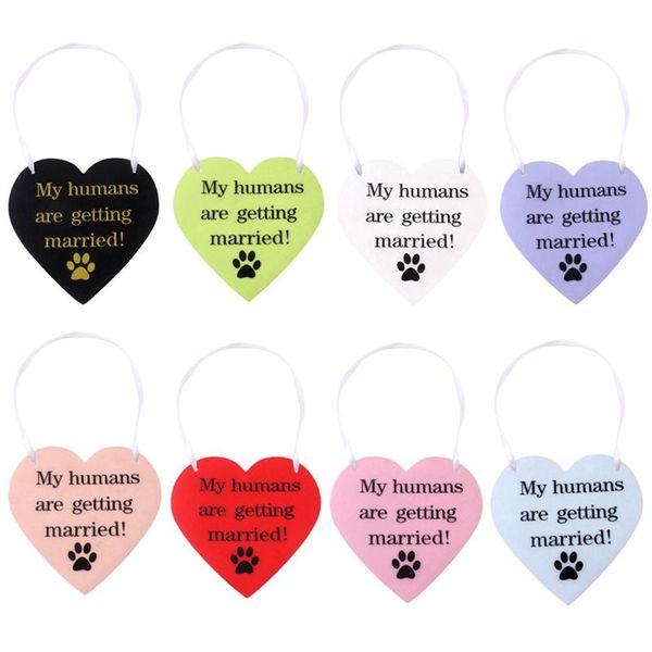 

dog collars & leashes pet wedding hanging plate creative heart shape anniversary decorative collar memorial tag for cat pendant