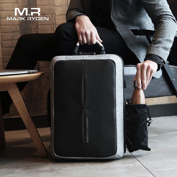 

backpack mark ryden anti-thief usb charging men no key tsa lock design business fashion message travel