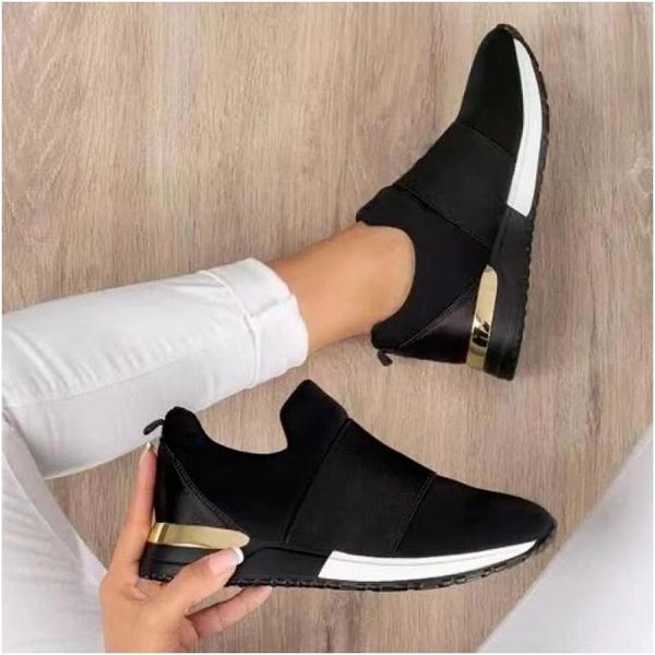 

dress shoes women's casual, breathable sports shoes, women's shoes vulcanized platform elastic strip vur5, Black