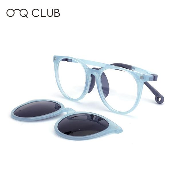 

fashion sunglasses frames o-q club children glasses 2 in 1 magnetic clip on polarized myopia prescription kids eyeglasses 19976, Black