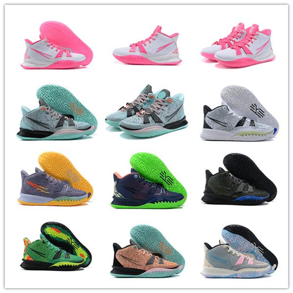 

2021 fashion kyrie low 7 vii healing the world basketball shoes for high qaulity mens kyried 7s pink white sky blue black sports sneakers