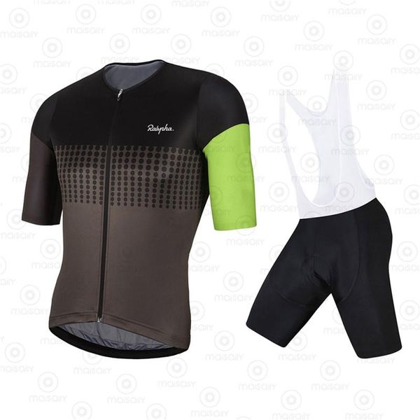 

racing sets ralvpha2021 cycling jersey summer short sleeve clothing riding sports raphaful breathable bib shorts bike clothes, Black;blue