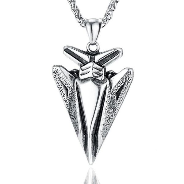 

stainless steel vintage arrow pendant necklace jewelry with chain gift for men punk rock chains, Silver
