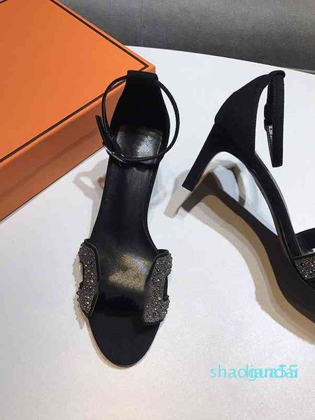 

2023-designer high heels love sandals slippers shoes designer quality women spring, Black
