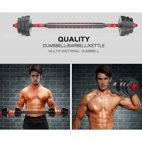 

20kg set of organic dumbbell with bar adjustable and accessories barbell household fitness equipment dumbbells