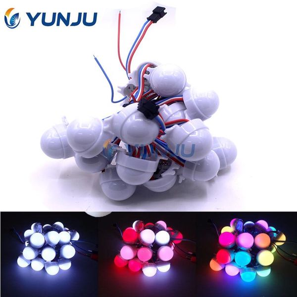 

20pcs /lot dc12v ws2811 30mm diffused led pixel module full color 3leds rgb lamp string d30 modules ip68 0.72w/pcs