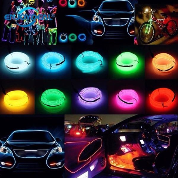 

flexible el wire 1m 2m 3m 5m neon lamp rope tube with controller christmas lights dance party car decor light 12v glow led strip strips