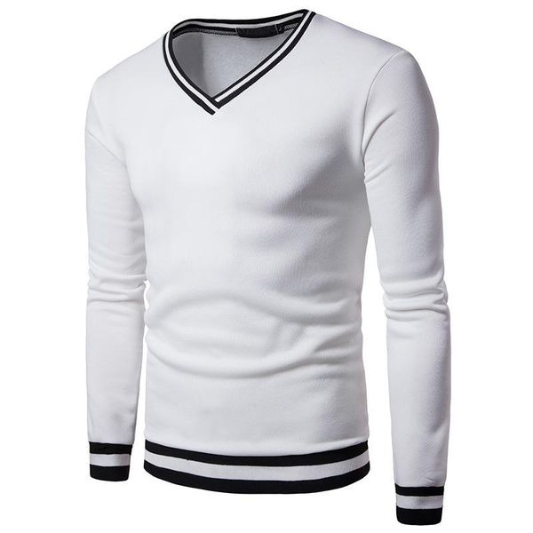 

spring and autumn fashion casual trend black white color matching slim men men's hoodies & sweatshirts