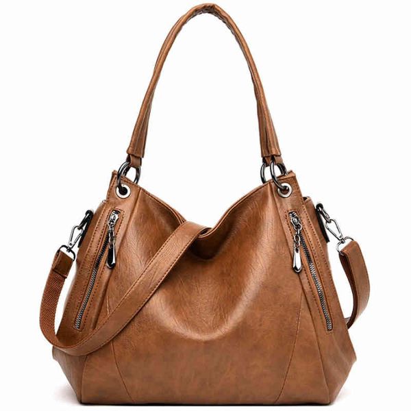 

women's fashion messenger new luxury women shoulder big vintage bag purse large handbag lj210203