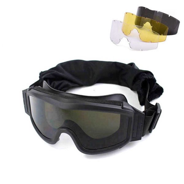 

special tactical goggl for men and women black frame military fan glass, White;black