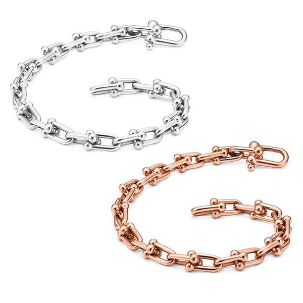 

charm bracelets stainless steel link cable hands chain for women men rose gold silver color circle bracelet jewelry gifts, Golden;silver