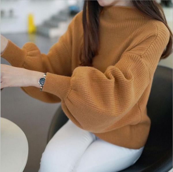 

women's sweaters wool sweater warm spring autumn winter casual sleeve pullover long solid color 2021 style ladies coarse, White;black
