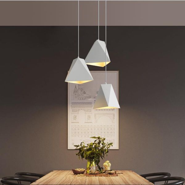 

pendant lamps nordic modern restaurant three-head lights simple black and white shape creative personality