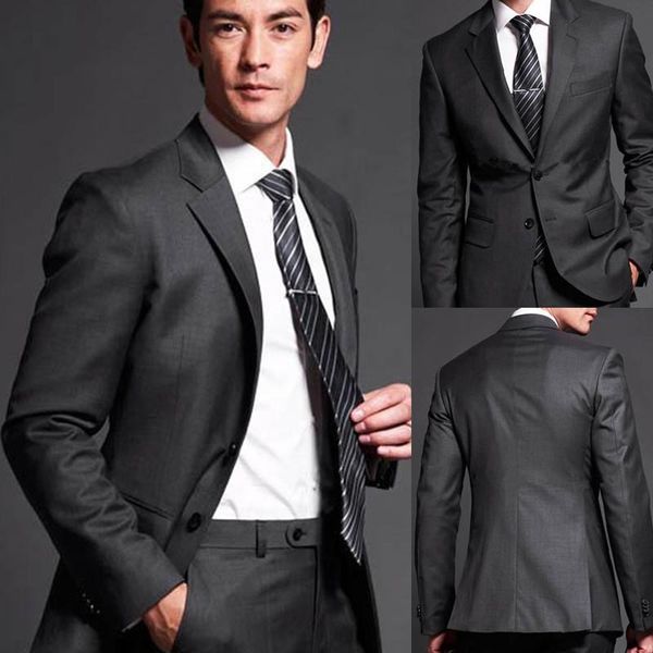 

men's suits & blazers 2021 custom made men suit set, tailor regular, bespoke charcoal wedding for men, slim fit groom tuxedos, White;black