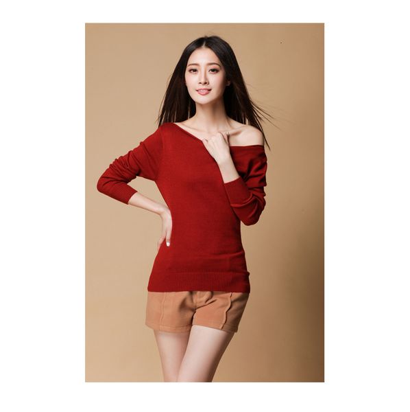 

sweaters 2021 womens spring autumn slim cashmere wool knitted long sleeve pullover sweaters female slash neck sweater fashion, White;black