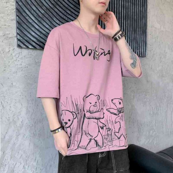 

2021 new men's summer 3d printed t-shirt oem clothing factory, White;black