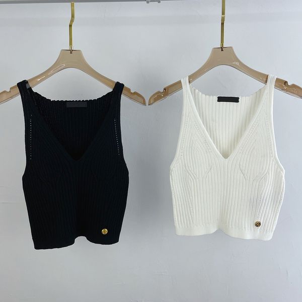

2021ss summer women knitted tees vest camis ladies casual tank, White