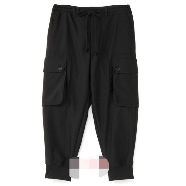 

men's pants casual sports spring and autumn solid color side pocket design young fashion slim pencil, Black