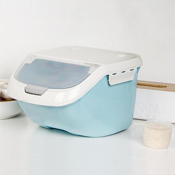 

storage bottles & jars 6kg rice box grain cereal dispenser flip lid food organizer container plastic sealed canister keep fresh