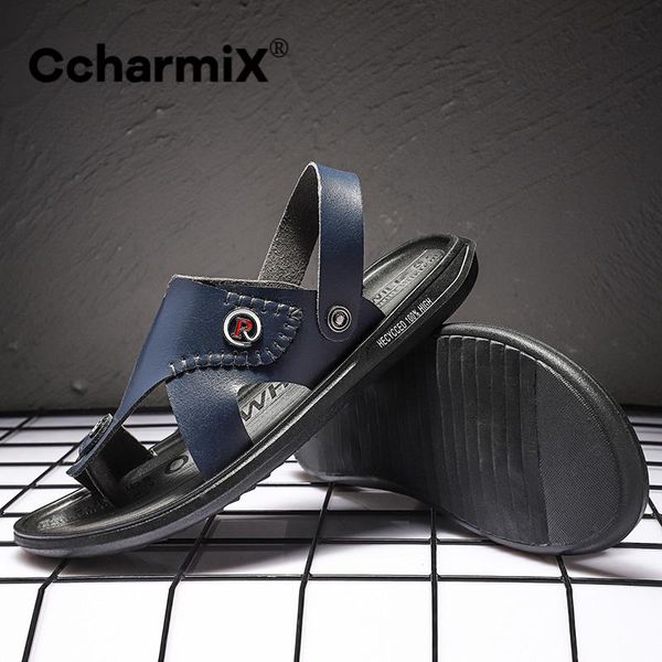 

sandals mens summer shoes outdoor open toe soft breathable non-slip beach male casual half slippers big size, Black