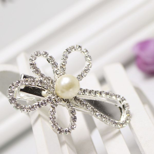 

full diamond bow hairpin flower duck bill side clip hair accessories mixed batch j3e9, Golden;silver