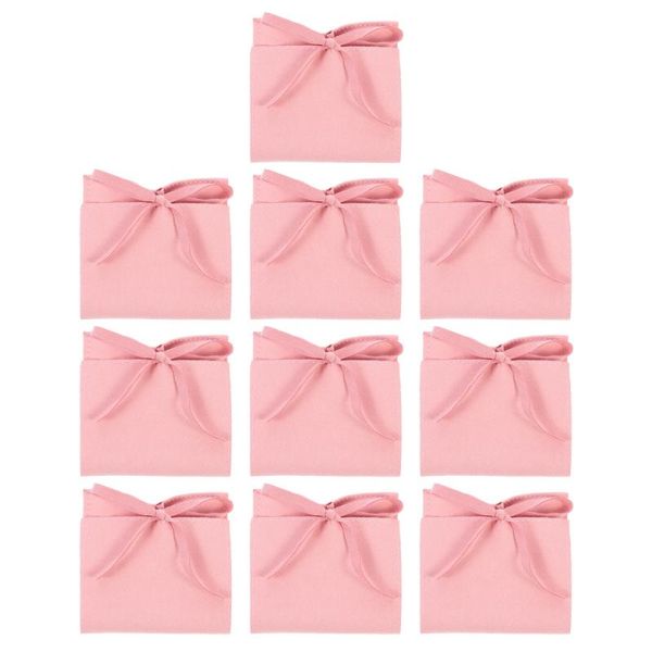 

jewelry pouches, bags 10 pcs flannel gift packing drawstring storage bag, Pink;blue