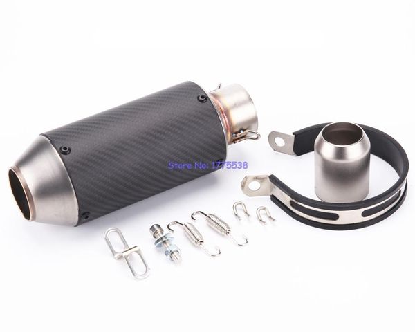 

motorcycle exhaust system universal 2 inch inlet carbon fiber motorbike muffler pipe modified mufflers escape